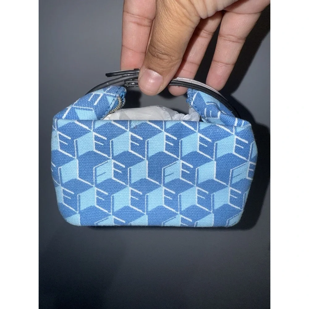 Estee Lauder ‎ BLUE ZIPPER / HANDLE PURSE CARRY BAG / Small N
